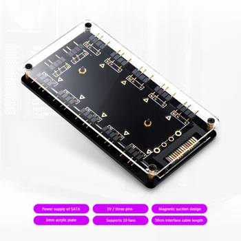 

5V 3 Pin Splitter Adapter Motherboard Fan Household RGB 10 Hub Extension Cable Computer Accessories for SATA AURA