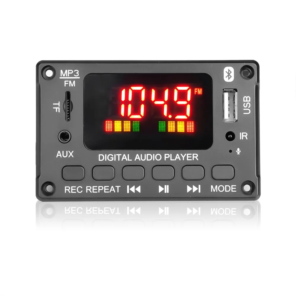 2*40W Amplifier MP3 Decoder Board 7V-26V Bluetooth 5.0 Car MP3 Player USB Recording Module FM AUX Radio For Speaker Hands-free