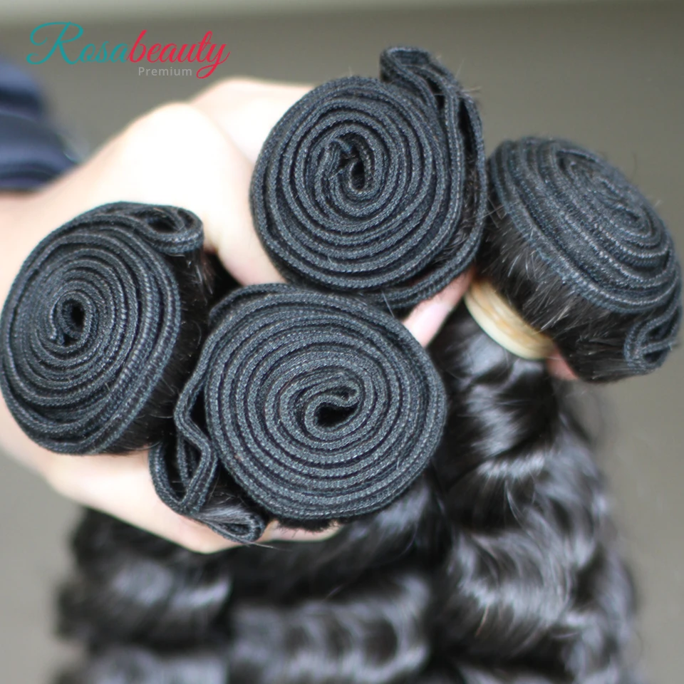 [Rosabeauty] волос OneCut глубокие кудрявые 8-28 30 дюймов P бразильские волосы remy натуральный цвет человеческие волосы ткачество пучки