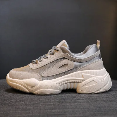 2 NEW Women Chunky Sneakers Platform Spring Shoes Woman Casual Footwear Female Pink Sneaker dames Dad Shoes trainers basket femme - Color: 2