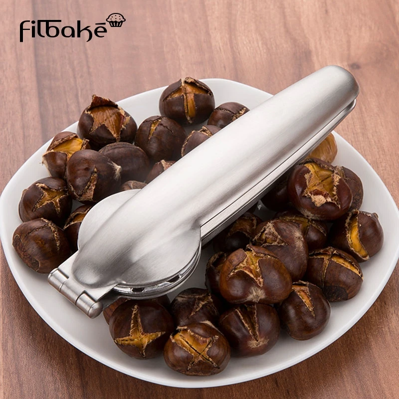 2 in 1 Multifunctional Stainless Steel Nutcracker Chestnut Clip Nut Cracker Sheller Walnut Pliers Plier Metal Nut Opener