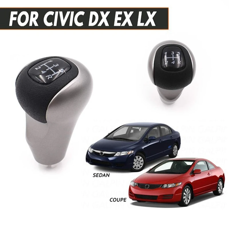 5 Speed Mt Car Shift Knob Shift Ball Shifter Shift Head For Honda Civic Dx Ex Lx 2006-2011 54102-Sna-A01