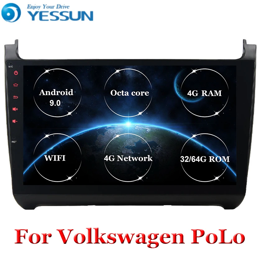 

For Volkswagen POLO 2008~2013 2014 2015 Car Radio Multimedia Video Player Navigation GPS Android 9.0 No 2din 2 din dvd