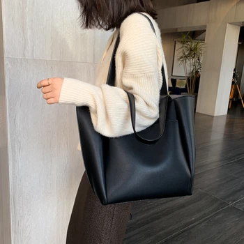 

Hot Sale Women Handbag Large Capacity Shoulder Bags High Quality PU Leather Shoulder Bags Ladies Wild Bags Sac A Main Femme