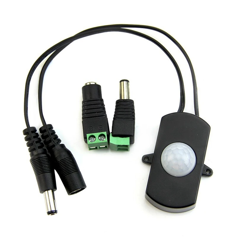 Мини 5A инфракрасный датчик движения из pir детектор переключатель для Светодиодные ленты светильник+ Женский Мужской DC Мощность разъем DC 5 V-24 V
