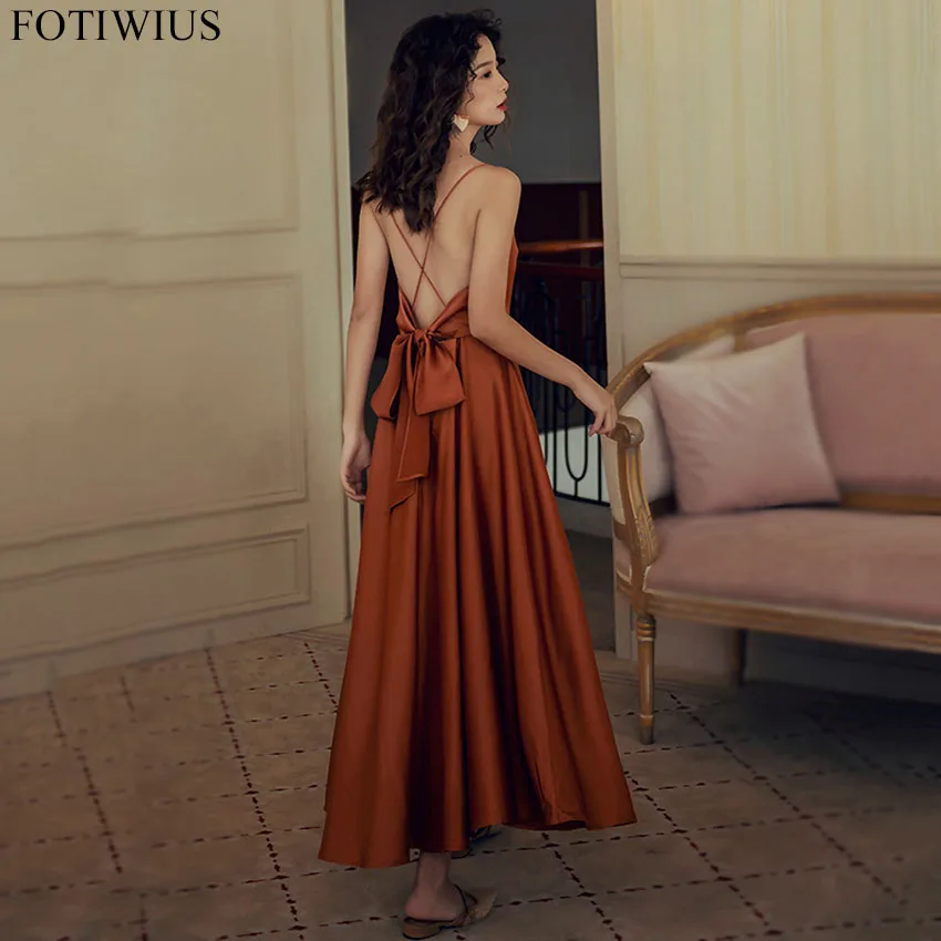 Женское атласное платье с открытой спиной сексуальное длинное шелковое