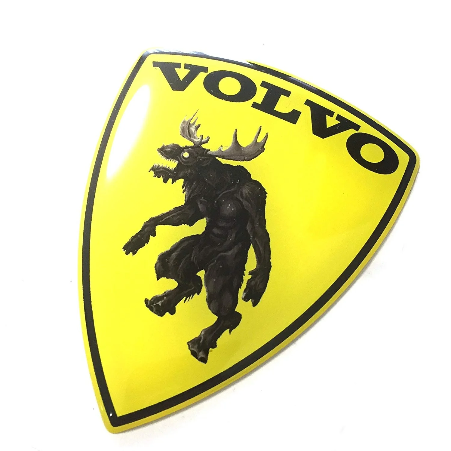 Для 2 шт./пара алстикеров! Zombie Moose(Лось) Volvo стикер автомобиля, полиуретановая смола пленка 3,1" X 2,76"(80x70 мм), желтый