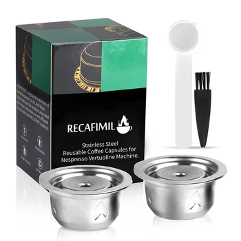 

2Pcs 230ml Refillable Coffee Pod Capsule Cup Set For Nespresso Vertuo Plus For Vertuolline GCA1 For Delonghi ENV135 ENV150