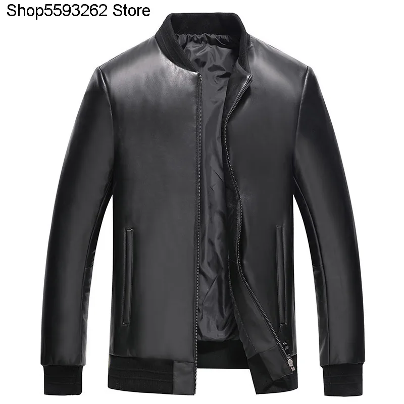 

Long Term Yes Goods 2020 Haining Genuine Leather Leather Coat Sheep Leather Baseball Collar Jacket Coat Male