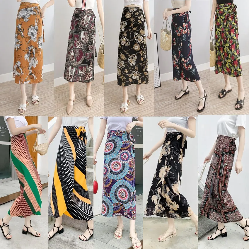 

Mbn6618249 Floral Holiday Travel Beach Skirt Solid Apron Wrap Skirt Skirt