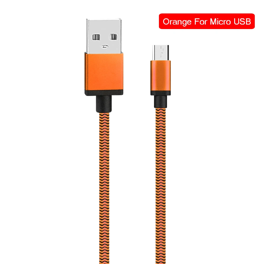 Usb-кабель для зарядки для samsung A50, кабель для быстрой зарядки type C, usb-кабель для передачи данных, проводной с микро-usb 2 м, 1 м, 1,7а, высокоскоростная передача - Цвет: Orange-Micro