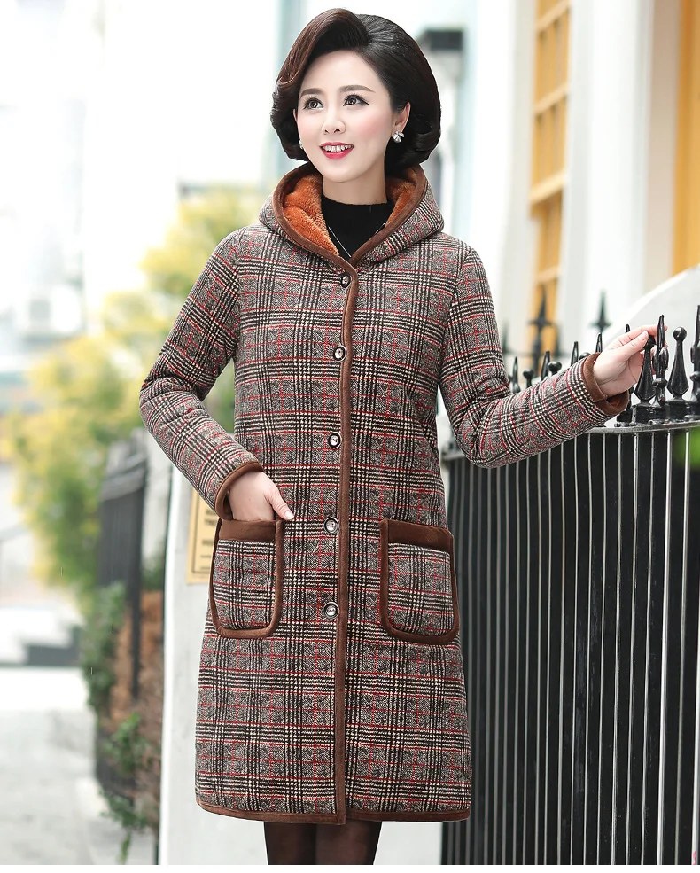 XL-5XL куртки, зимняя женская одежда для мамы, хлопок плюс бархат, легкая Хлопковая женская куртка большого размера
