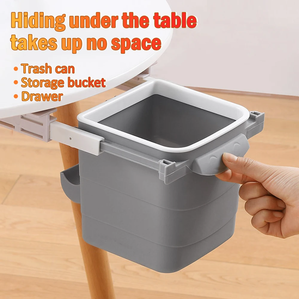 Kitchen Wall-Mounted Trash Rubbish Can Garbage Dust Case Holder Box Bin Home 