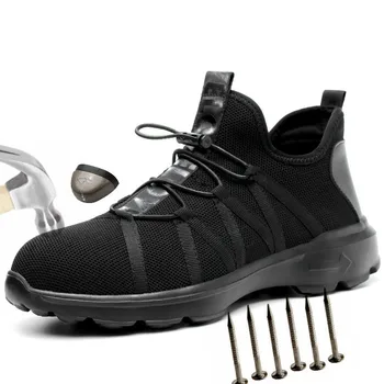 

2020 Safety Boot Air Mesh Men's Safety Shoes Steel Toe Boots Men Puncture-Proof Work Sneakers indestructible shoes