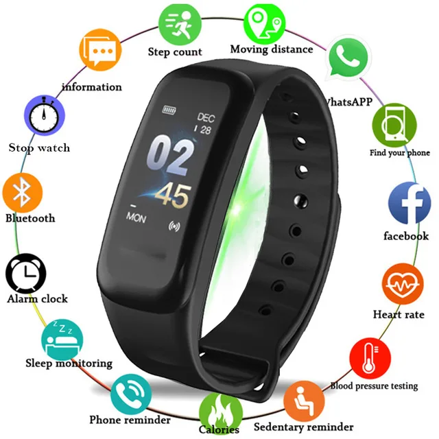 

Smart SportsTop Fitness Tracker Color Screen for Android IOS Band Blood Pressure Heart Rate Monitor Bracelet Sleep Smart Watch