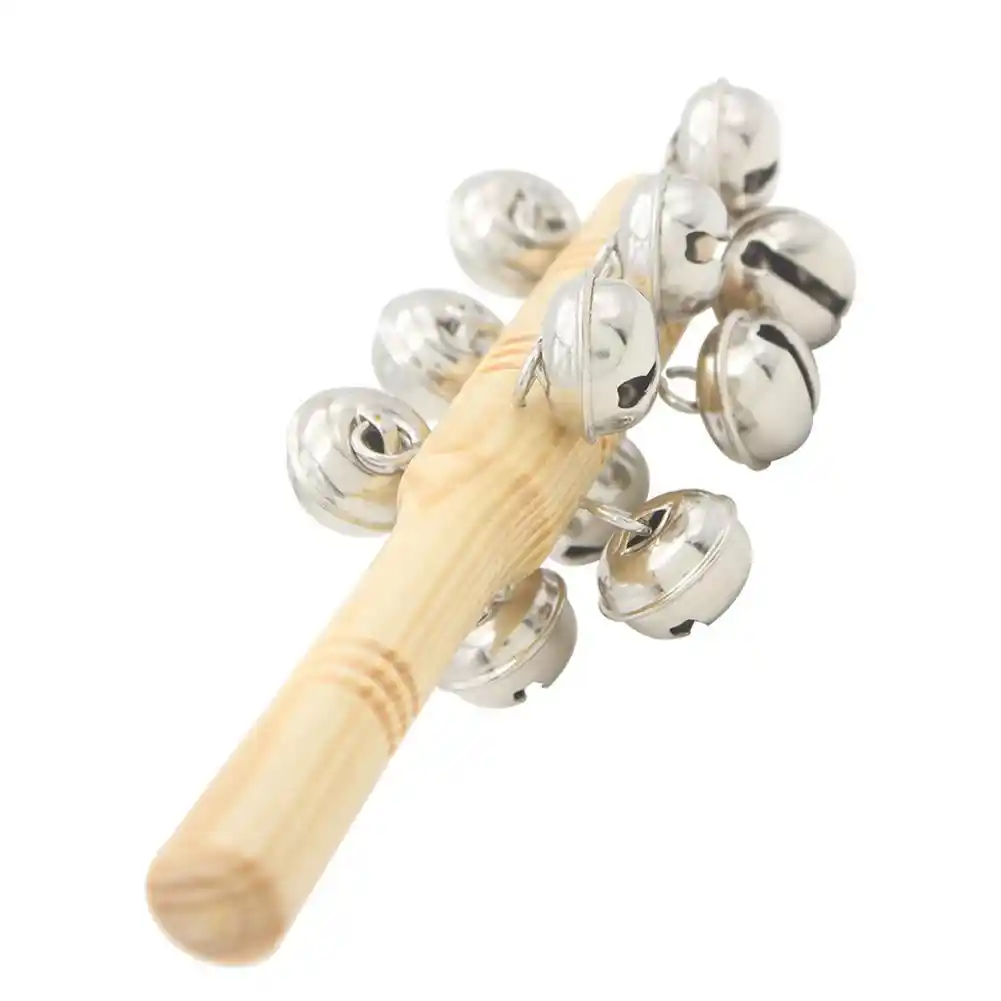 wooden rattle with bells