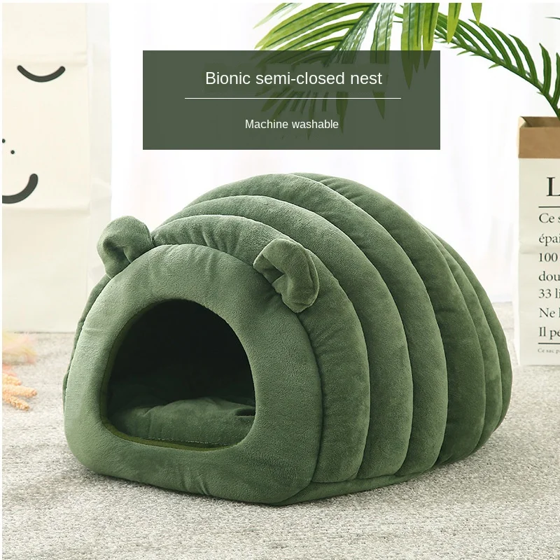 

Warm cat nest Japanese pet dog house autumn winter cat bed semi enclosed pet nest cat house pet bed