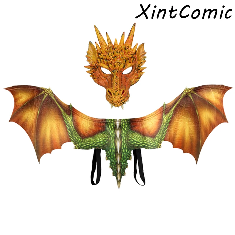 Косплей «Игры престолов» костюм дракона маска крылья взрослых костюмы на Хэллоуин для женщин малыш динозаврио маски Вечерние