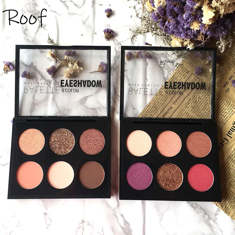 

Makeup Pallete Long Lasting Shadow Matte Eye Shadow Shiny Palette Pressed Brighten 6 colors Makeup Glitter Professional Shadow