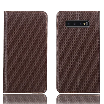 

Genuine Leather Flip Protective Case For Samsung Galaxy S10 Plus/Samsung Galaxy S10X Phone Case Funda Credit Card Slot Holder