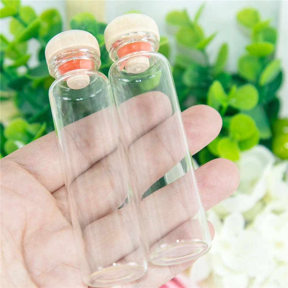 100pcs-20ml-fine-workmanship-of-small-glass-vials-hard-wood-rubber-stoppers-wishing-crafts-refillable-sub-hyaline-botttles