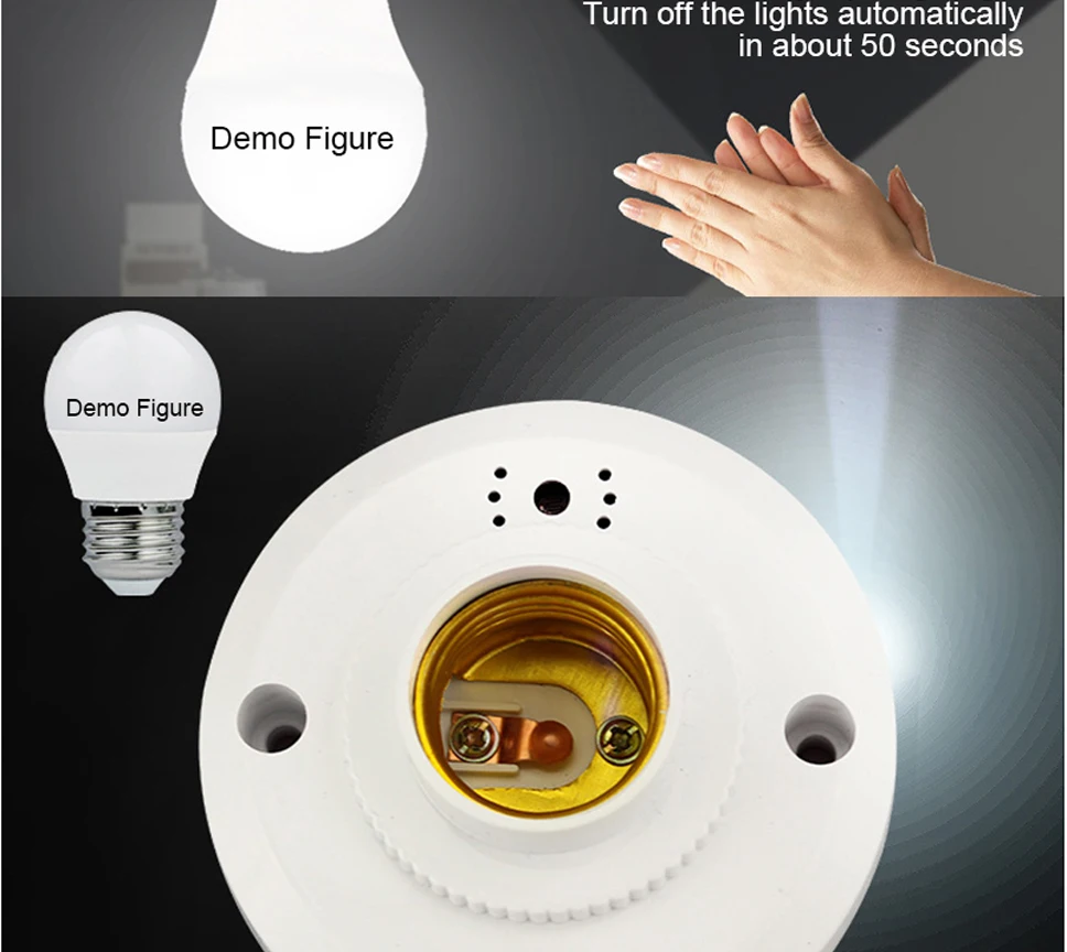 ZUCZUG Energy Saving Threaded Wallplate Switch Accessories E27 LED Smart Voice Control Delay Lnduction Switch Accessories