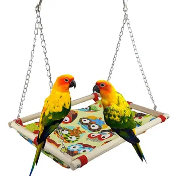 

Bird Toy Climbing Hammock Nest Game Bed Hut for Parrot Parakeet Cage Perch Stand