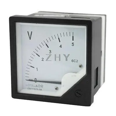 

Rectangle Plastic Analog Voltmeter Voltage Meter DC 0-5V