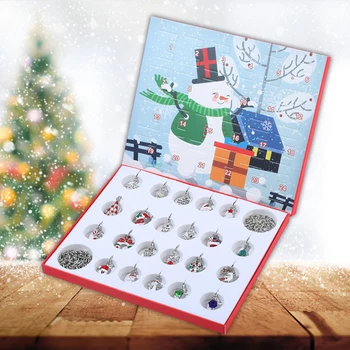 

Snowman Christmas Advent Countdown Calendar DIY 24 Days Charms Bracelet Beads Set Surprise Box for Women Girls Christmas Gifts