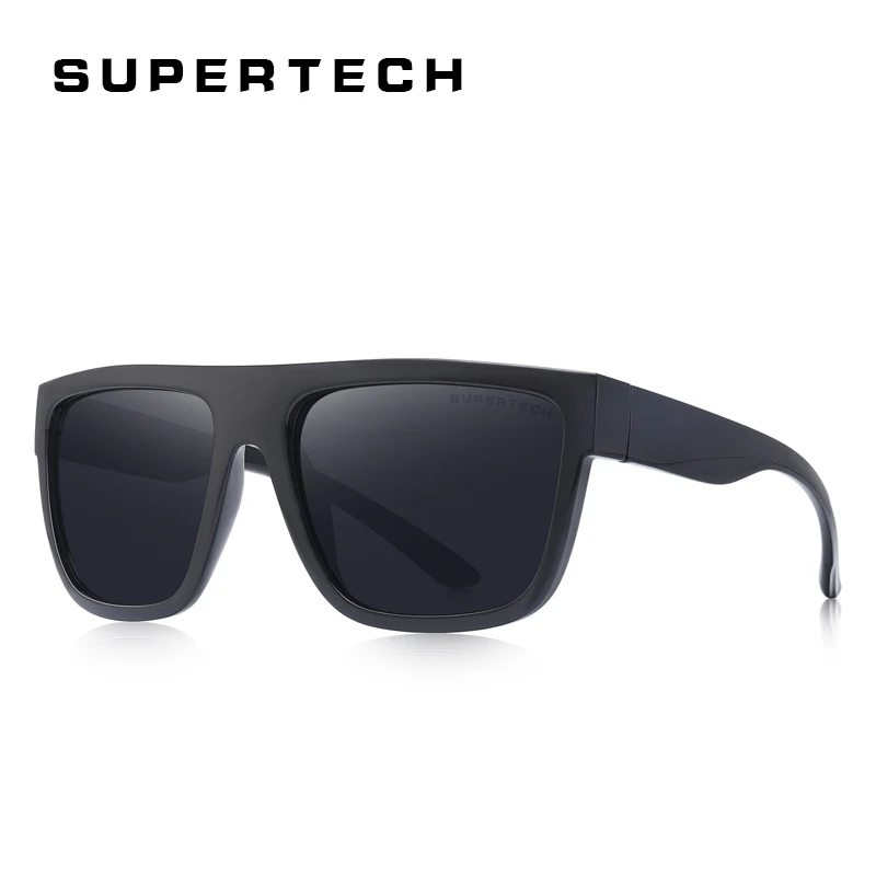 SUPERTECH, мужские поляризованные солнцезащитные очки, мужские, для вождения, Spuare, оттенки, классические, солнцезащитные очки для мужчин, UV400, S3013N - Цвет линз: C01 Black