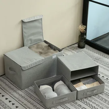 

Multi-layer savings storage box fabric storage box drawer clothing storage artifact dormitory underwear storage box LM7191415
