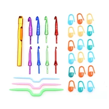 32Pcs/Set Alumina Interchangeable Crochet Hook Set Detachable Crochet Needles Yarn Sweater Needles Knitting Set With Bag