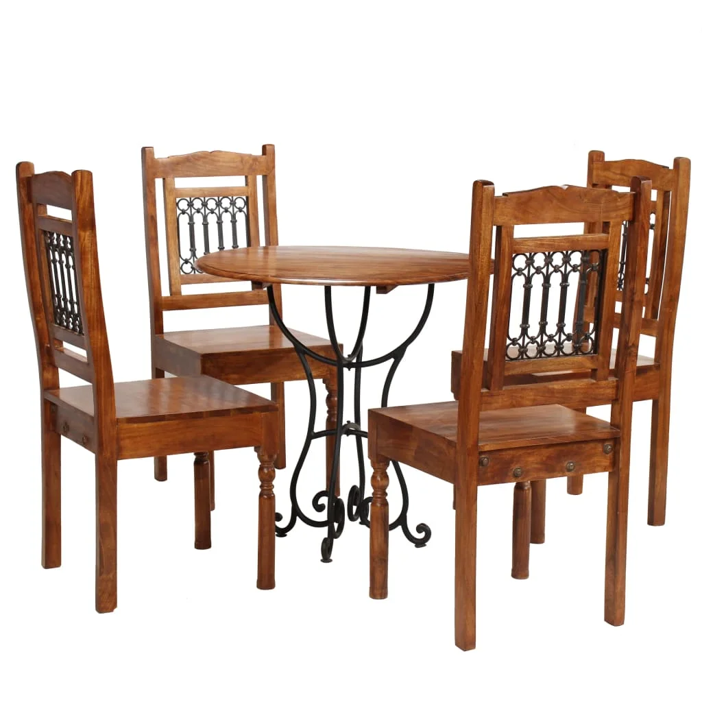 

vidaXL Conjunto de comedor 5 piezas madera acacia acabado sheesham