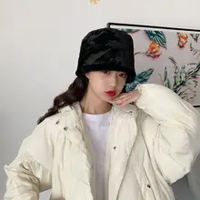 Леопардовая шапка в рыбацком стиле, новые меховые однотонные шапки из искусственного меха, Женская Повседневная зимняя шапка, теплая Женская шапка