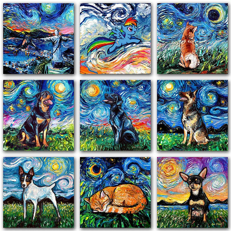 5D Diamond painting animals unicorn dog diamond paint Full Round mosaic art Square embroidery Cross stitch | Дом и сад