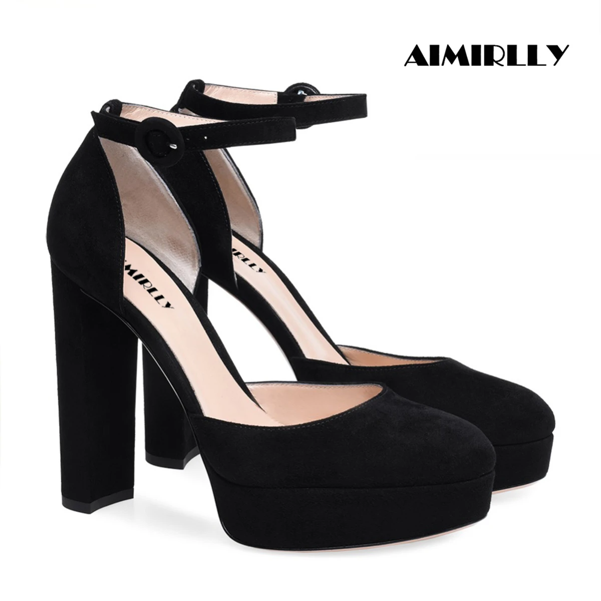 round toe ankle strap shoes