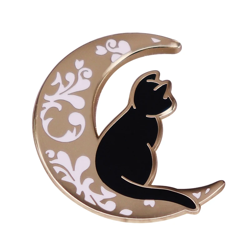 Kawaii Moon Cat Starlight Fantasy Animal Black Cats Art Brooch Kitty Hard Enamel Pin | Украшения и аксессуары