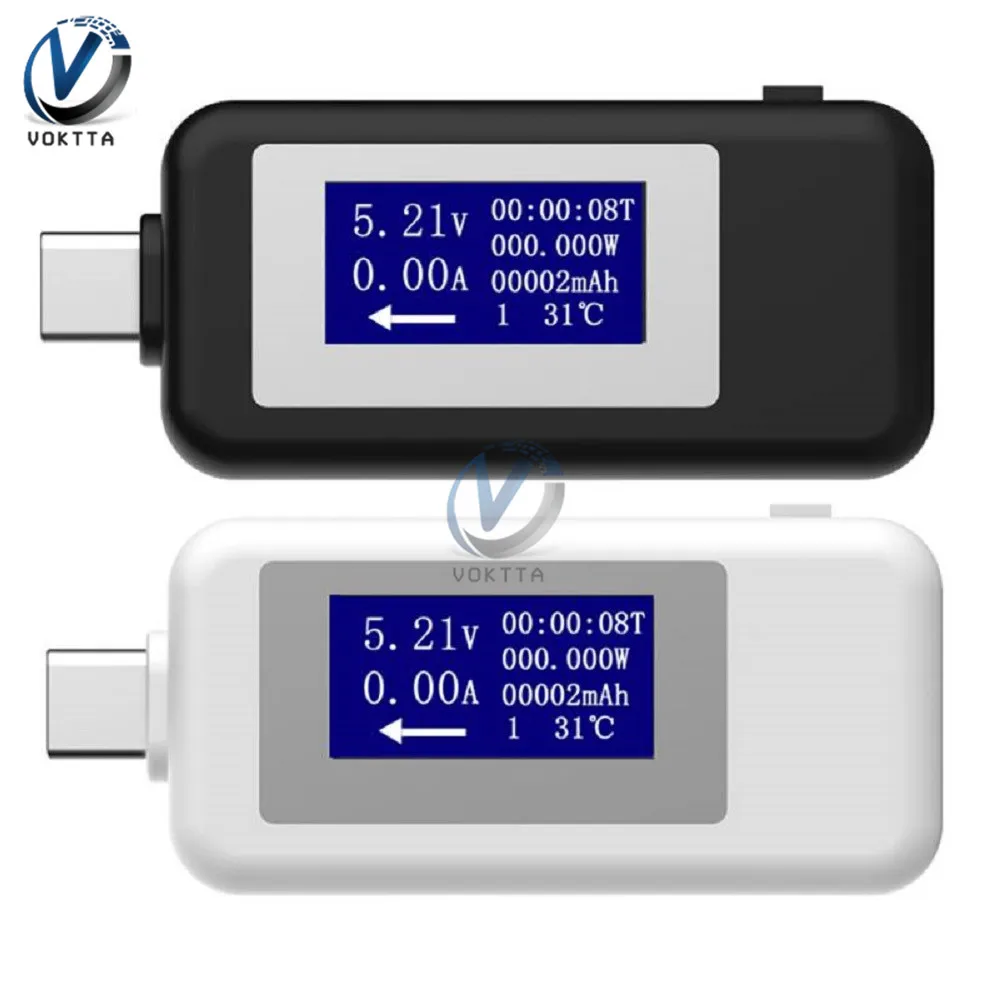 USB тестер Type C ЖК цифровой вольтметр амперметр напряжения и тока детектор