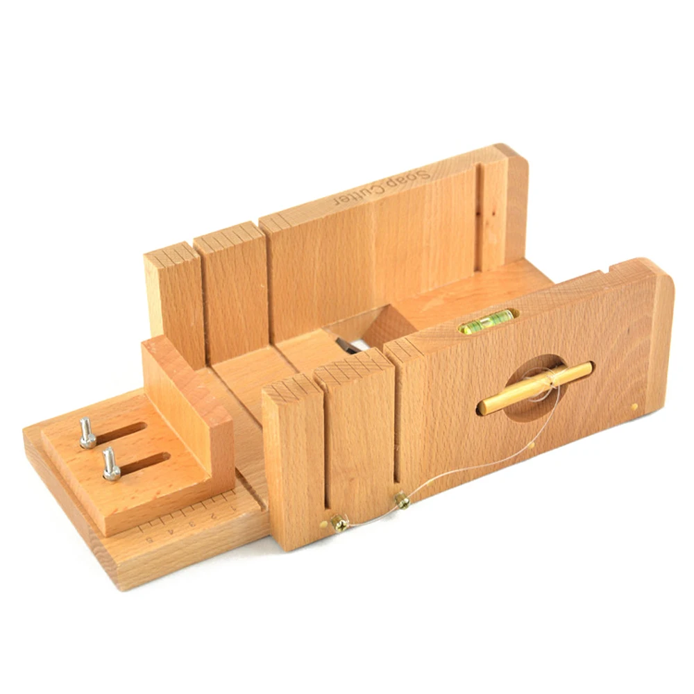

Pine Wood Soap Cutter Box Accurate Wire Cutting Adjustable Front Board Handmade Soap Maker Cutting Slicer Tool Kits