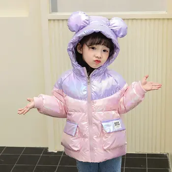 

Baby Winter Clothes colorful Hooded Children Down Jackets For Girls Warm Kids Down Coats For girl Outerwear Clothes