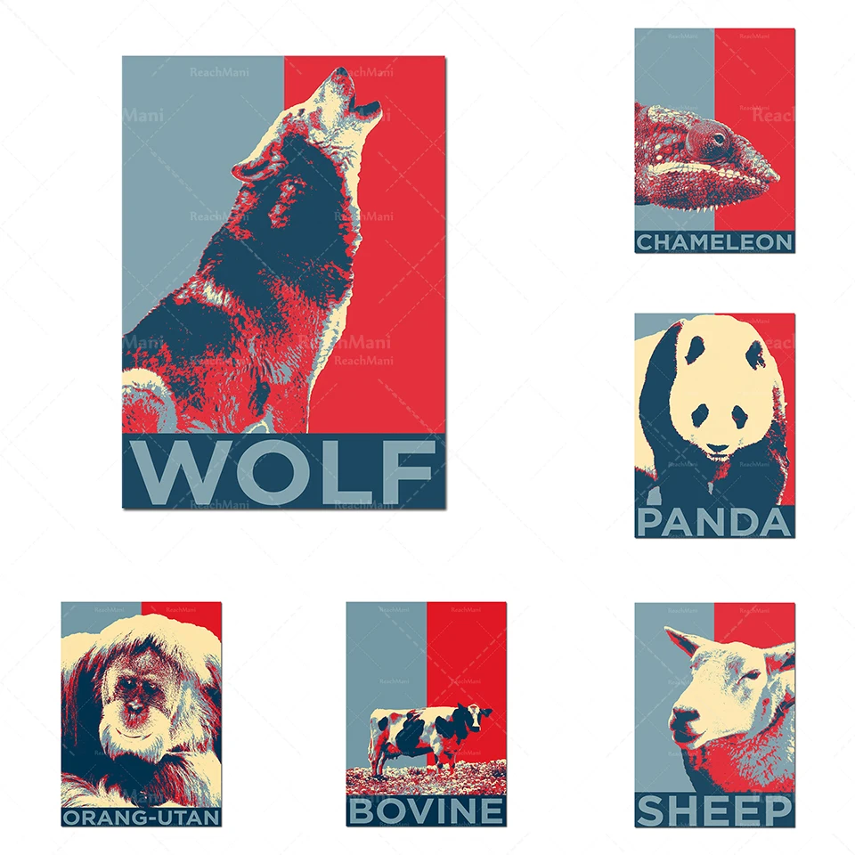 

Snake Panda Lion Monkey Animal Original Art Print-Picture Poster Gift Wall Home Decoration-Animal Lovers Decoration Poster