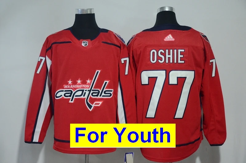 Детские Молодежные Washington TJ Oshie Александра Овечкина Tom Holtby Nicklas Backstrom Braden Евгений Кузнецова Майки - Цвет: as photo