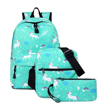 

3pcs backpack Children School Bags For Girls Boys Canvas SchoolBag Fashion Kids Backpack Teenager Rucksack Cute backpack child