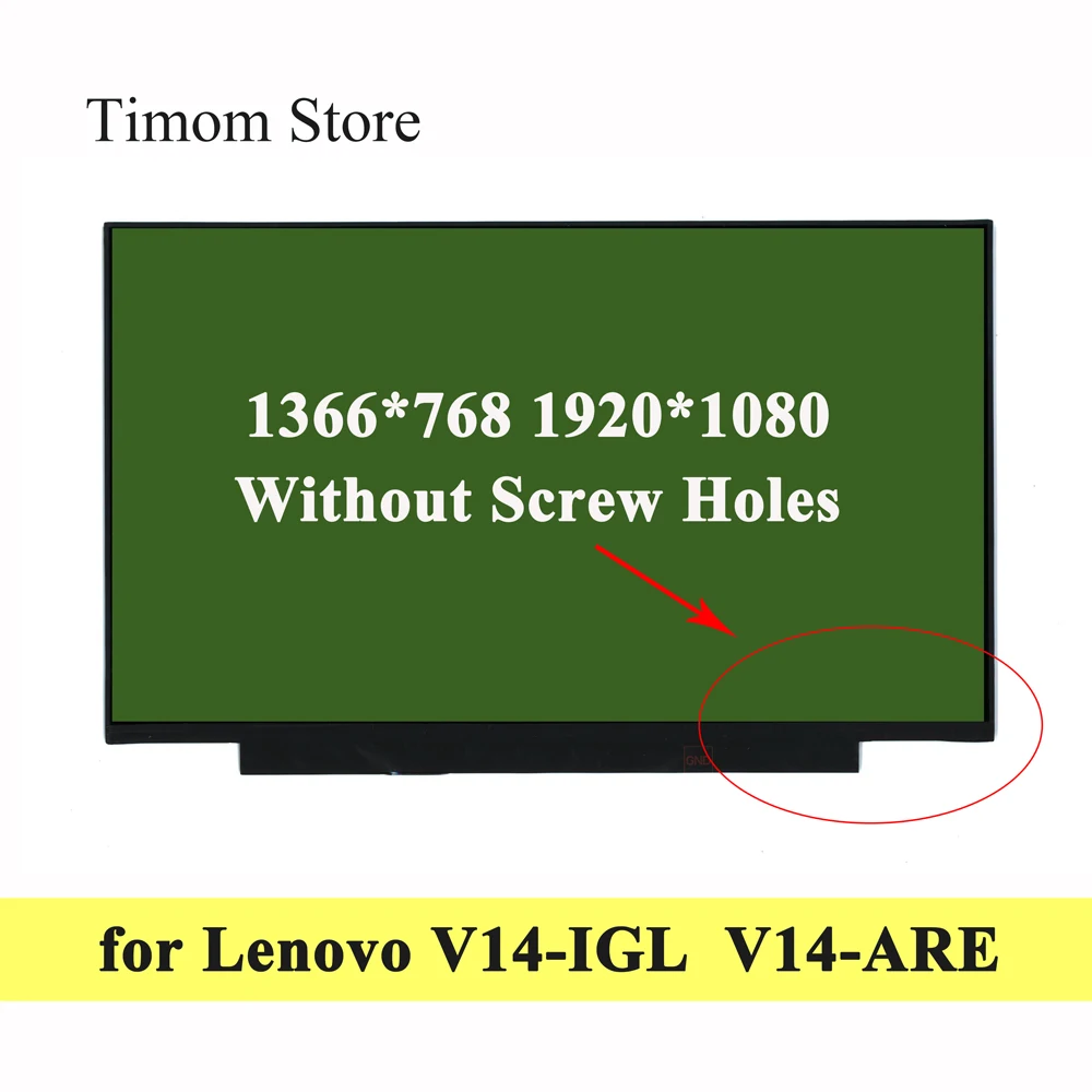 Per Lenovo V14-Igl 82 C2 V14-Are 82Dq 14.0 Laptop Lcd Led Monitor Hd 1366*768 Fhd 1920*1080 Tn Pannello Senza Foro A Vite Edp 30Pin