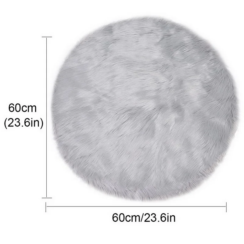 Мягкий искусственный мех шерсть для гостиной диван ковер плюшевые ковры покрывало для спальни матрас Рождество двери окна круглые ковры Ковры - Цвет: 60cm