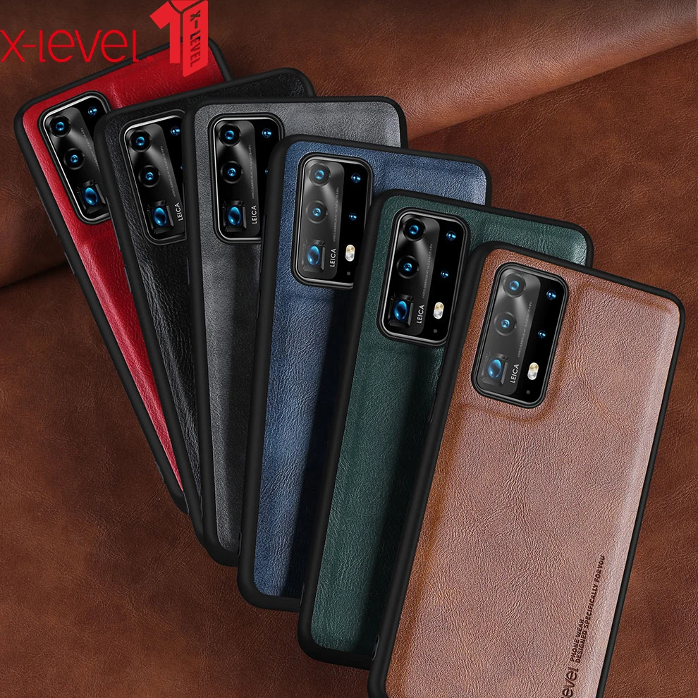 Чехол из искусственной кожи для Huawei P40 Pro Оригинальный X-level Мягкий силиконовый