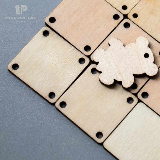 Egyedi Fa Címke Kézműves Diy Varrás Gomb Csatlakozó Téglalap Alakú, Szív Kerek, Csillag És Egyéb Stílusok - Image 4