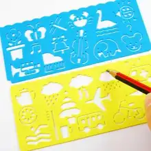 Cahier d'apprentissage de peinture, règle de motifs de dessin animé, planche à outils de dessin graphique en plastique unisexe, offre spéciale 2021
