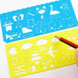 Cahier d'apprentissage de peinture, règle de motifs de dessin animé, planche à outils de dessin graphique en plastique unisexe, offre spéciale 2021 
