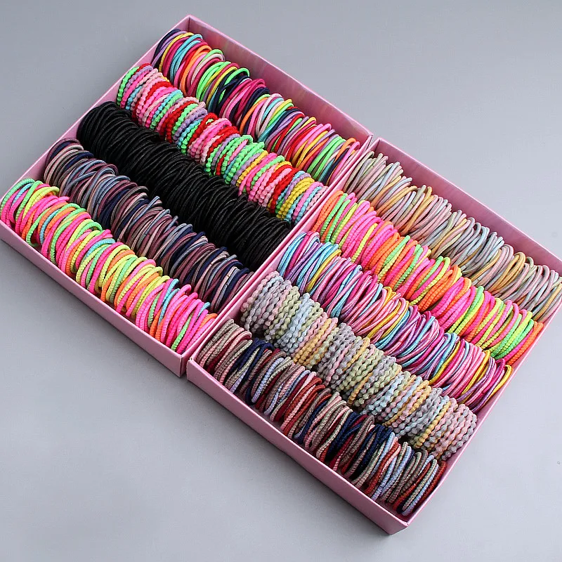 100Pcs/Lot 3CM Hair Accessories Girls Elastic Rubber Band Nylon Kids Baby Ponytail Headband Scrunchie Fashion Headwear |